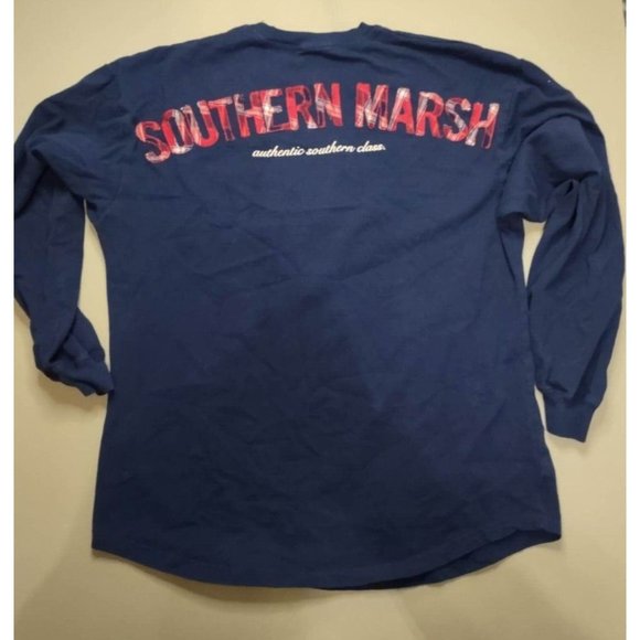 Southern Marsh Womens long sleeve Navy/Red plaid pocket SZ S - Picture 2 of 7